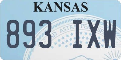 KS license plate 893IXW