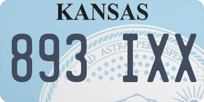 KS license plate 893IXX