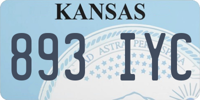 KS license plate 893IYC