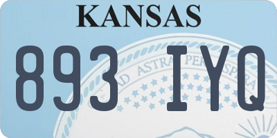 KS license plate 893IYQ