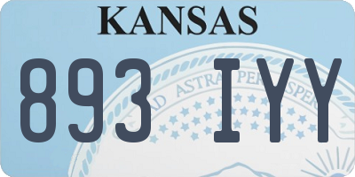 KS license plate 893IYY