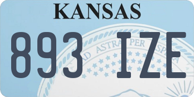 KS license plate 893IZE