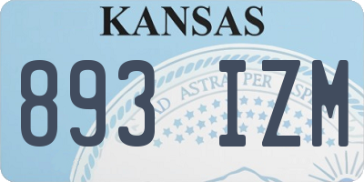 KS license plate 893IZM