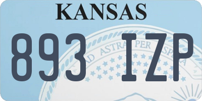 KS license plate 893IZP