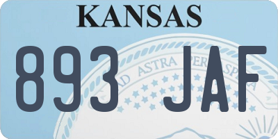 KS license plate 893JAF