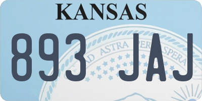 KS license plate 893JAJ