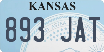 KS license plate 893JAT
