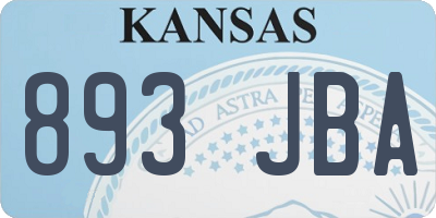 KS license plate 893JBA