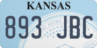 KS license plate 893JBC