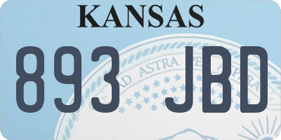 KS license plate 893JBD