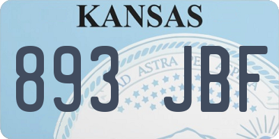 KS license plate 893JBF