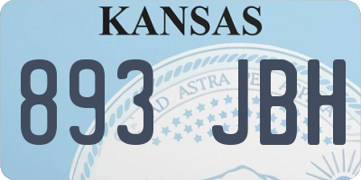 KS license plate 893JBH