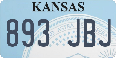 KS license plate 893JBJ