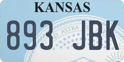 KS license plate 893JBK