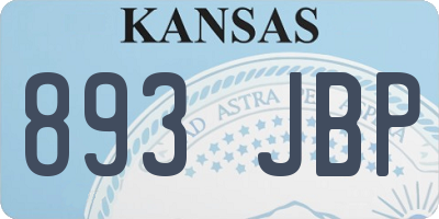 KS license plate 893JBP