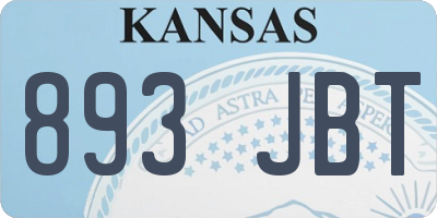 KS license plate 893JBT