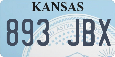 KS license plate 893JBX