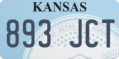 KS license plate 893JCT