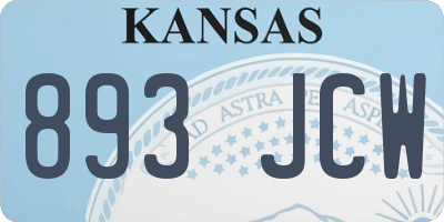 KS license plate 893JCW