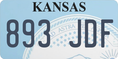 KS license plate 893JDF