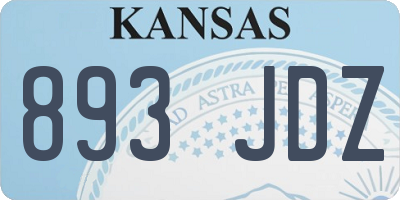 KS license plate 893JDZ