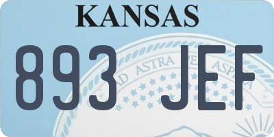 KS license plate 893JEF