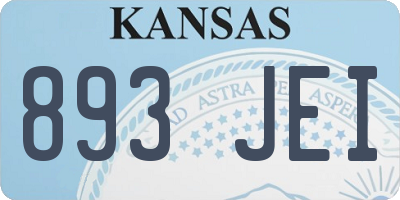 KS license plate 893JEI