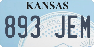 KS license plate 893JEM