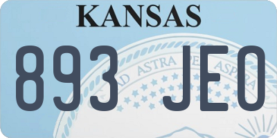 KS license plate 893JEO