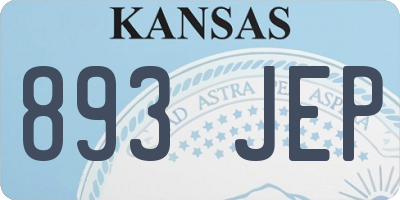 KS license plate 893JEP