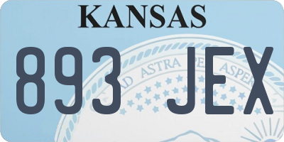 KS license plate 893JEX