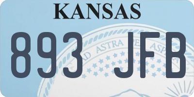 KS license plate 893JFB