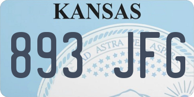 KS license plate 893JFG