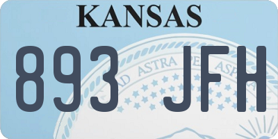 KS license plate 893JFH