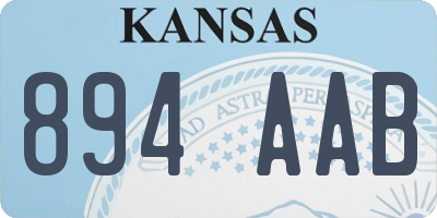 KS license plate 894AAB