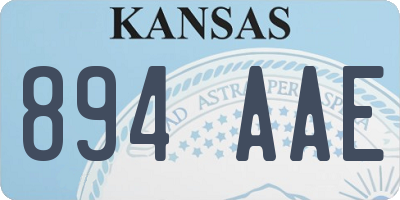 KS license plate 894AAE