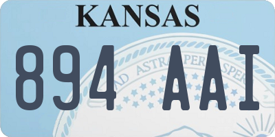 KS license plate 894AAI