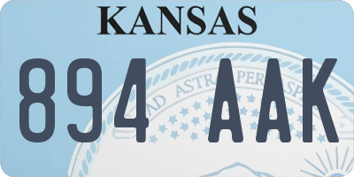 KS license plate 894AAK