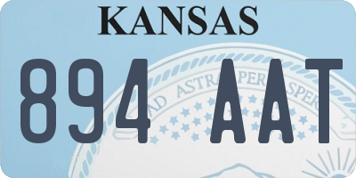 KS license plate 894AAT