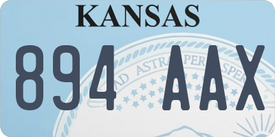KS license plate 894AAX