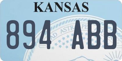 KS license plate 894ABB