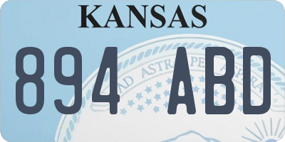 KS license plate 894ABD