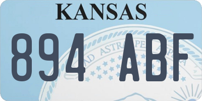 KS license plate 894ABF