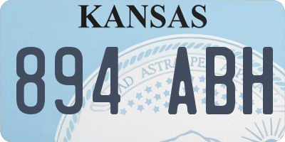 KS license plate 894ABH