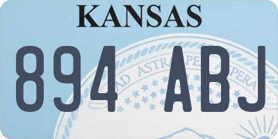 KS license plate 894ABJ