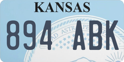 KS license plate 894ABK