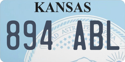 KS license plate 894ABL