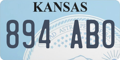 KS license plate 894ABO