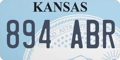 KS license plate 894ABR