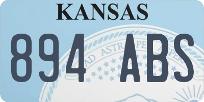KS license plate 894ABS